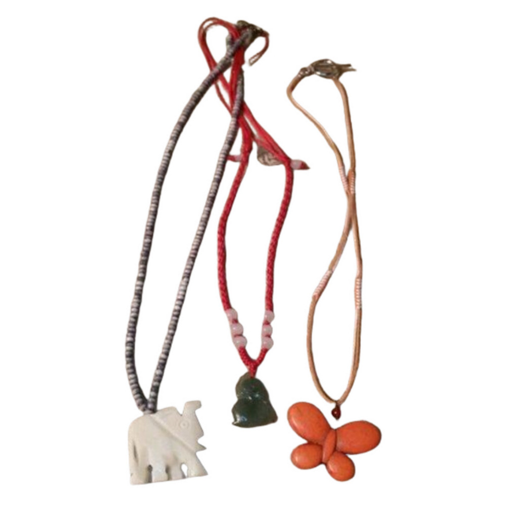 BUNDLE lot 3 handmade necklaces Positive Meanings/Vibes Boho - Picture 1 of 6